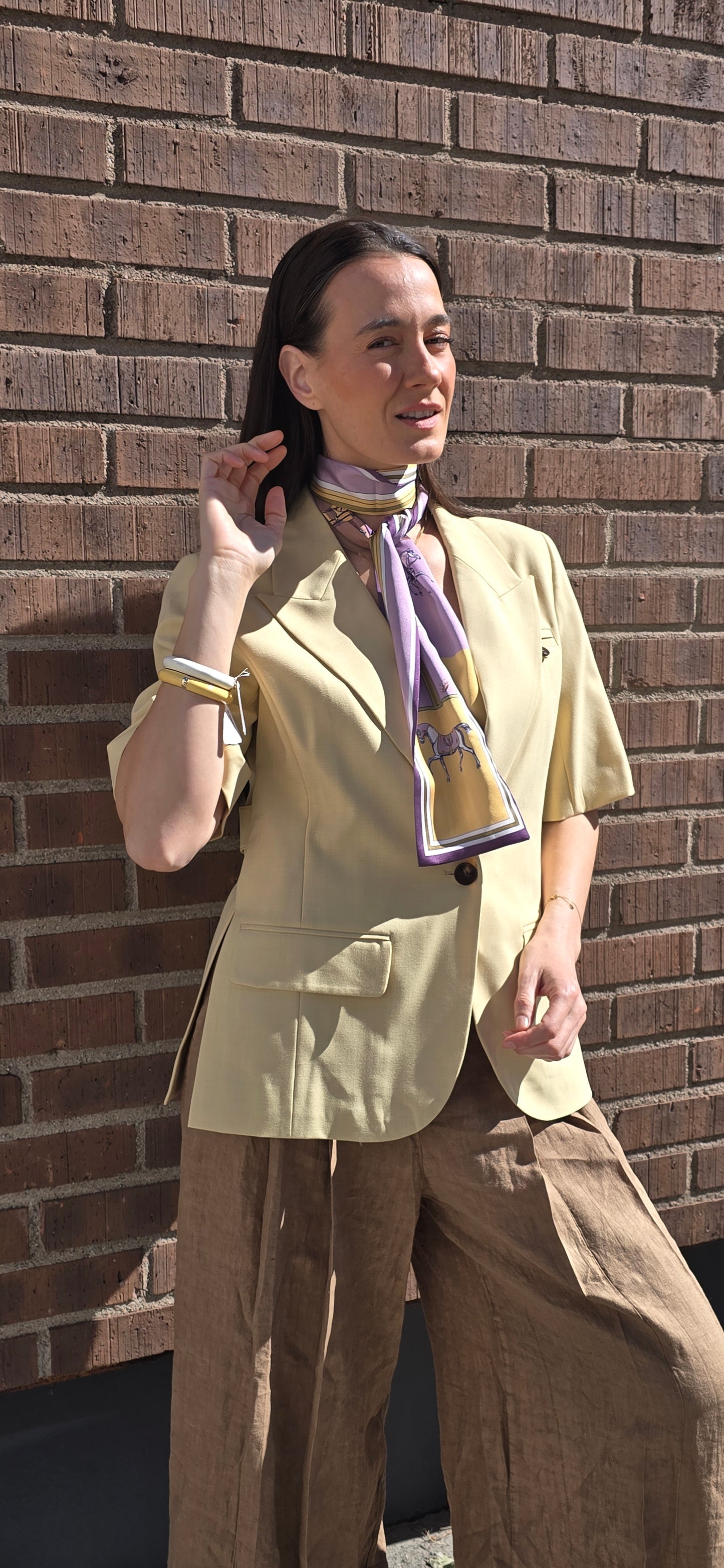 NilanCC Fitted SS Blazer - Pale Yellow