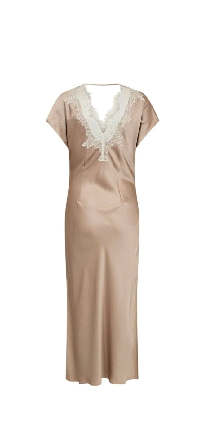 IdunCC Asym Lace Dress - Bisquit