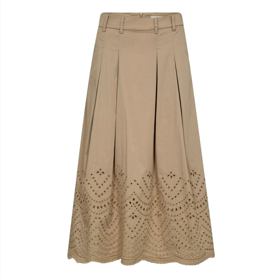PoppyCC pleat Scallop Skirt - Mushroom