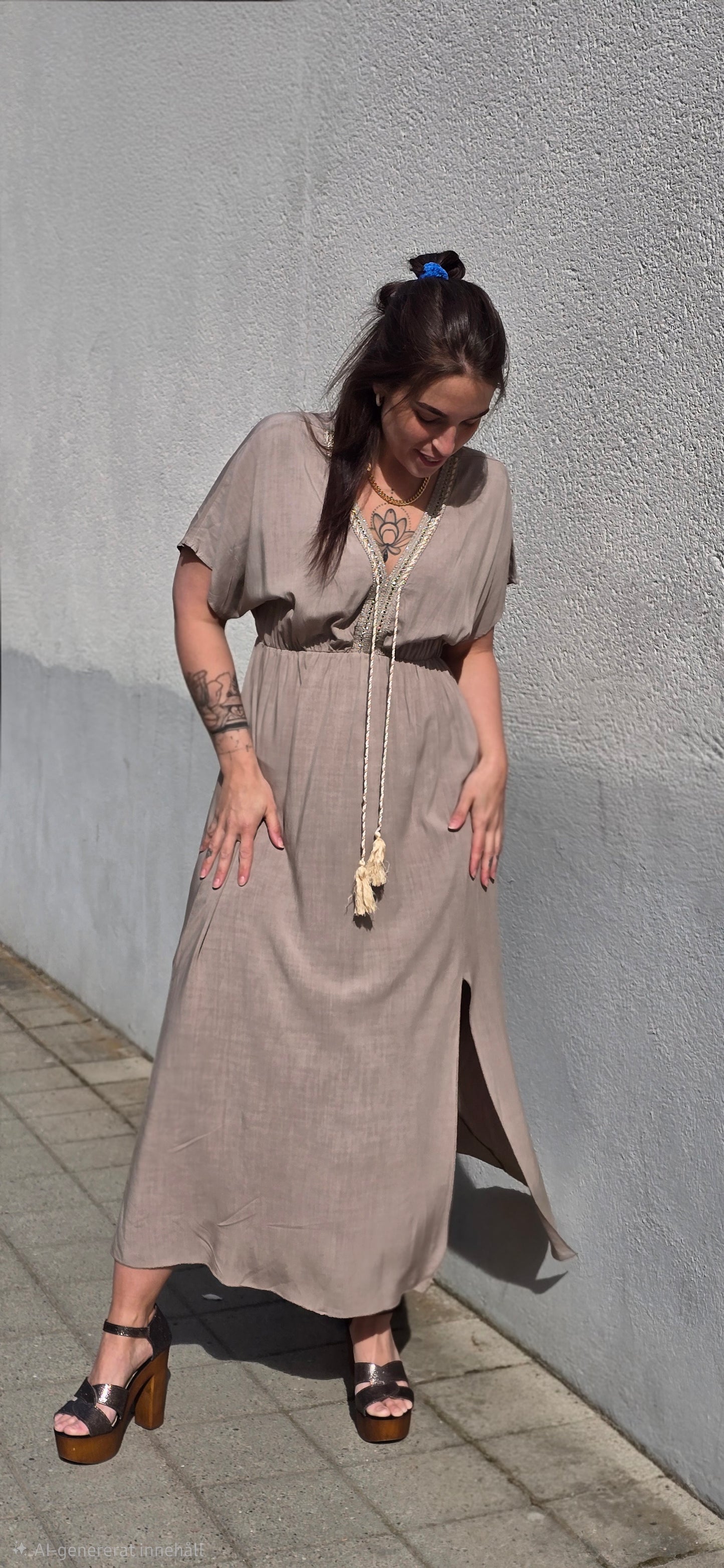 Tassel klänning - Sand