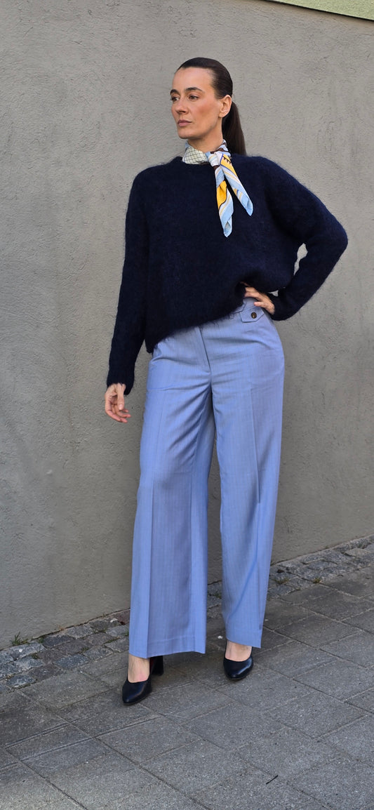 KianaCC Pin Pleat Pant - Pale Blue