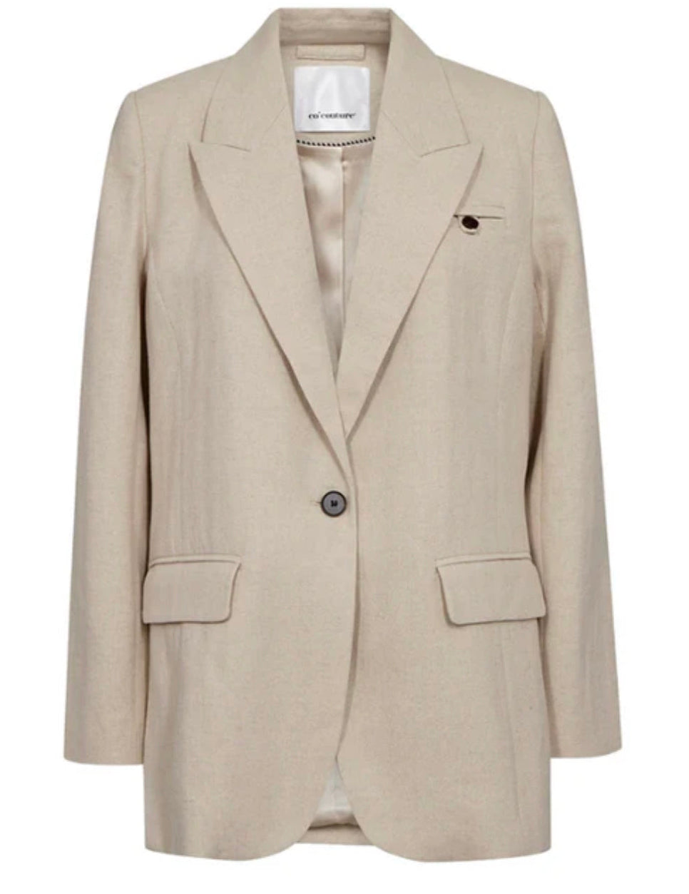 LeenaCC Linen Fitted Blazer - Bone