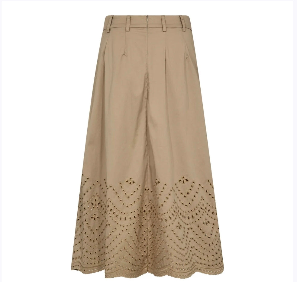 PoppyCC pleat Scallop Skirt - Mushroom