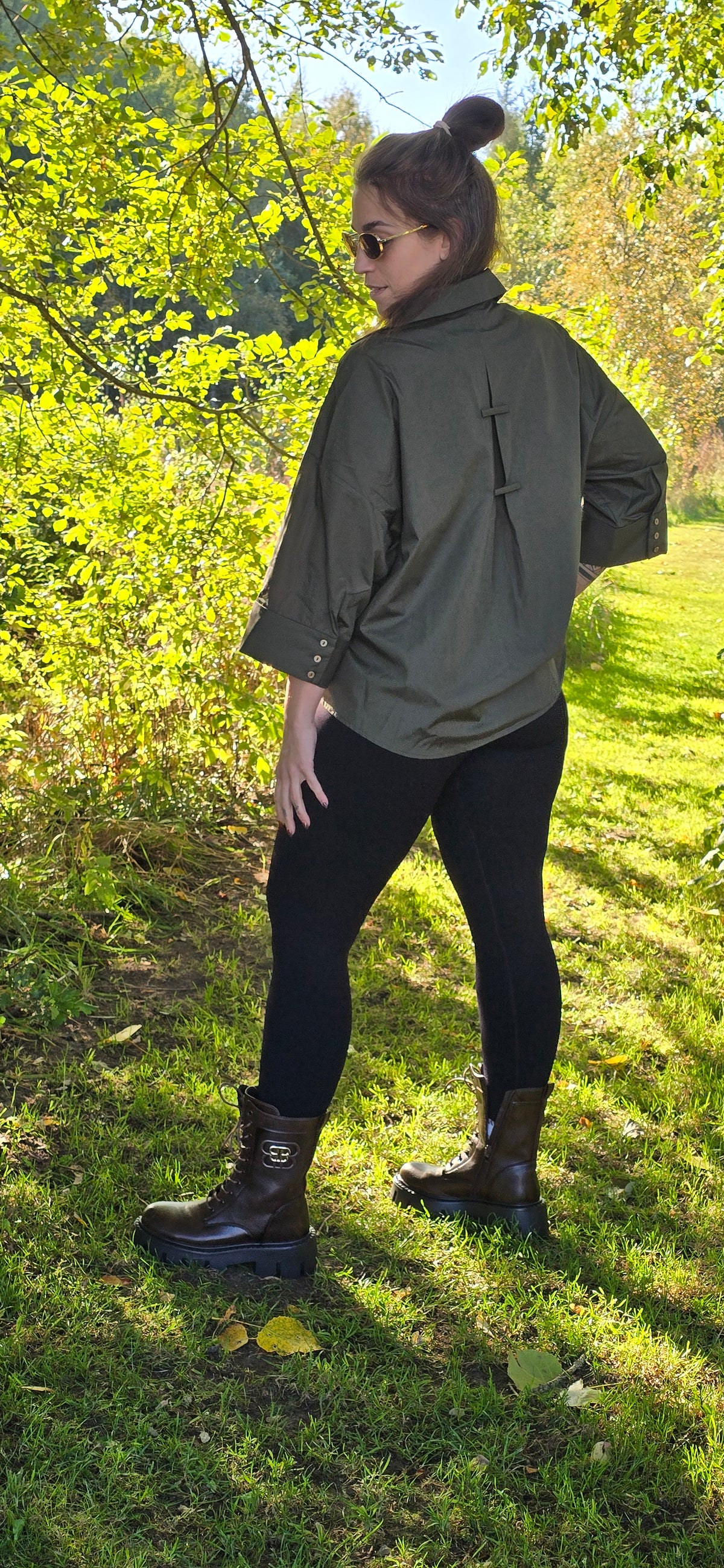 Augusta Big Gold Buttons - Army