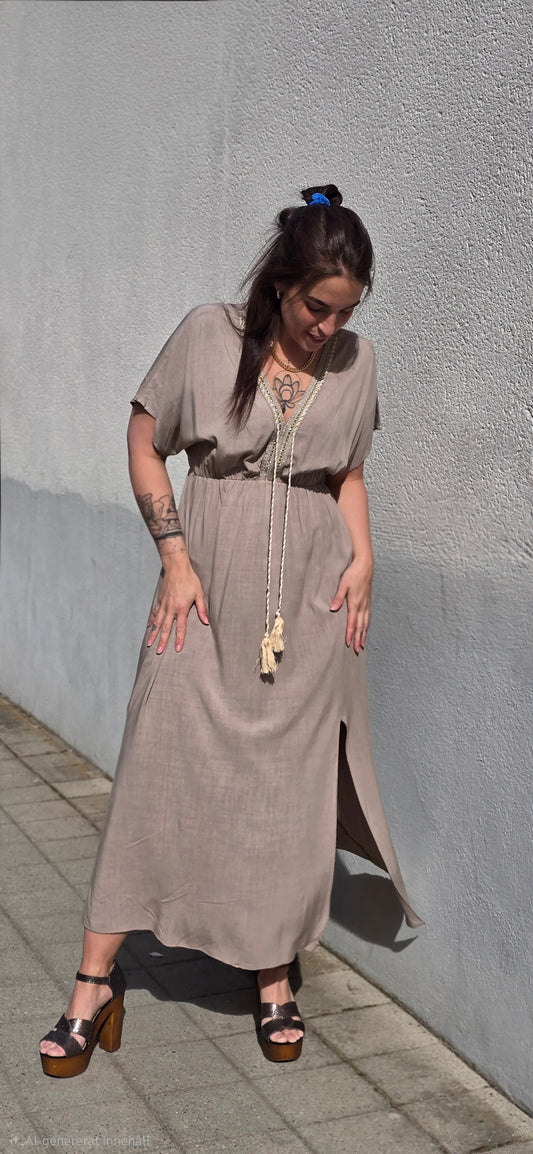 Tassel klänning - Sand
