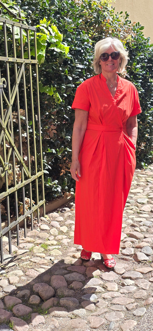 ElaraCC Wrap Dress - Flame