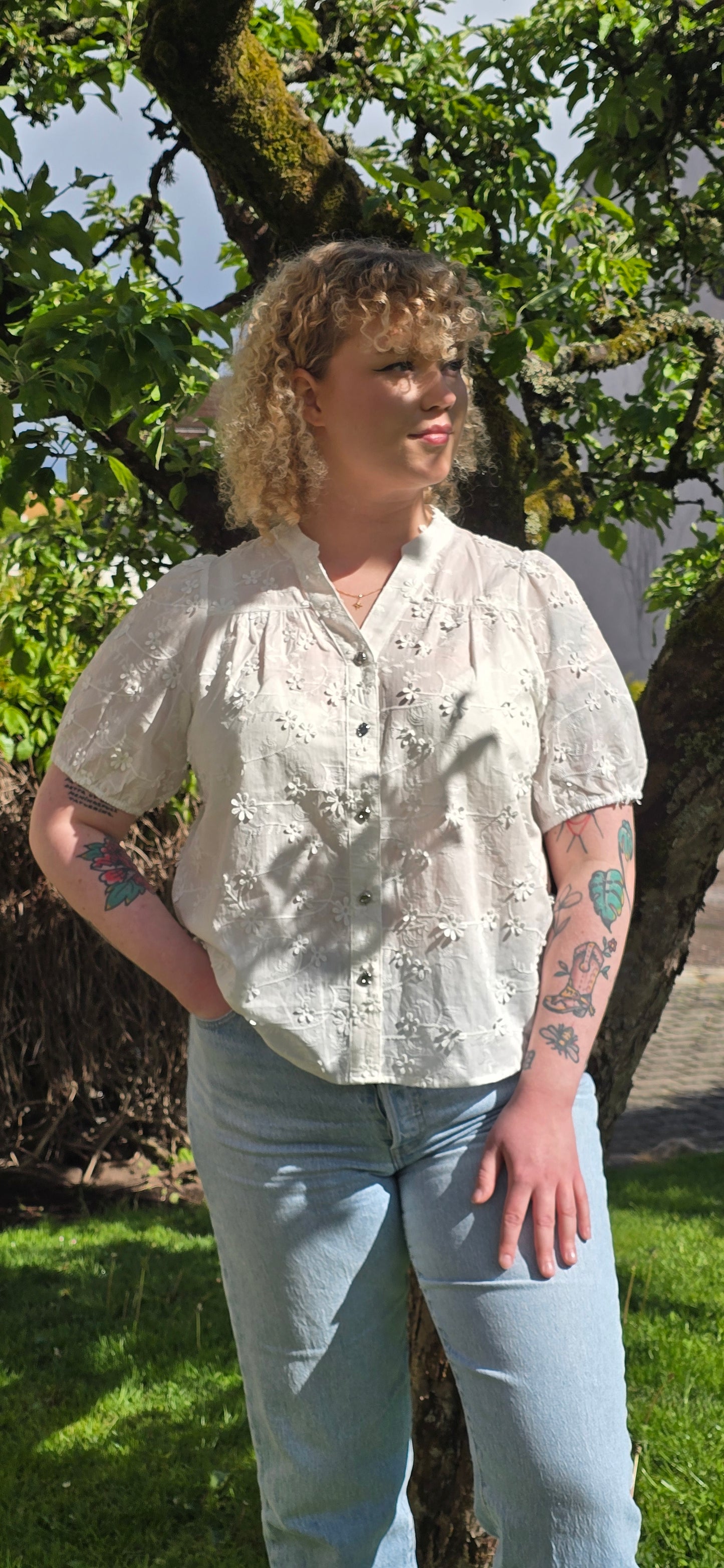 Cana blus - vit